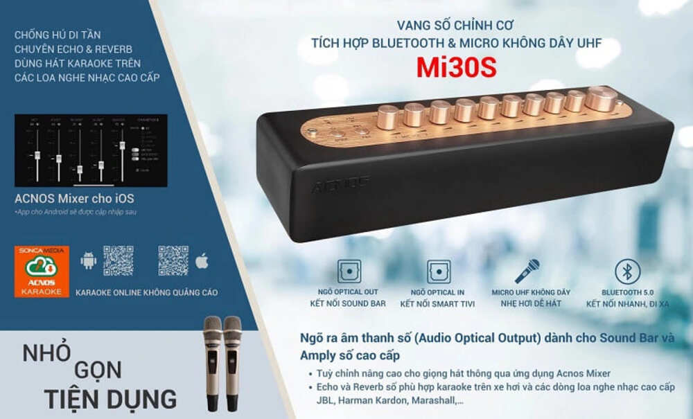 Vang số chỉnh cơ kèm micro Acnos Mi30S Chính hãng giá rẻ