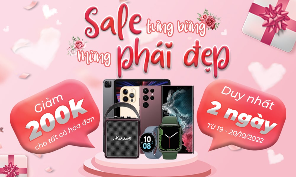 sale-tung-bung-mung-phai-dep-1000-600-1 Chào mừng ngày phụ nữ Việt Nam 20/10: Sale tưng bừng - mừng phái đẹp - giảm đến 200K cho mọi hoá đơn